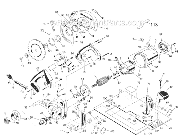 Page A Diagram and Parts List for 3047-09 Type 6 Black and Decker Circular Saw